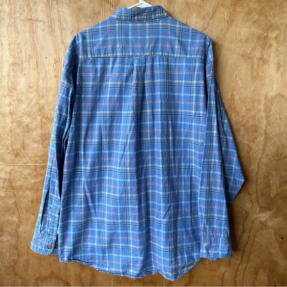 Cabela’s Blue Plaid Long Sleeve Button Down Collared Shirt - Picture 4 of 11